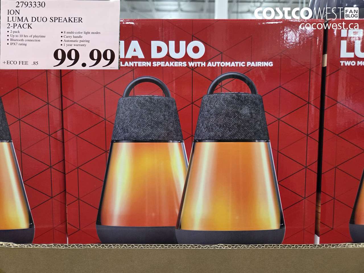 2793330 ION LUMA DUO SPEAKER 2-PACK $99.99