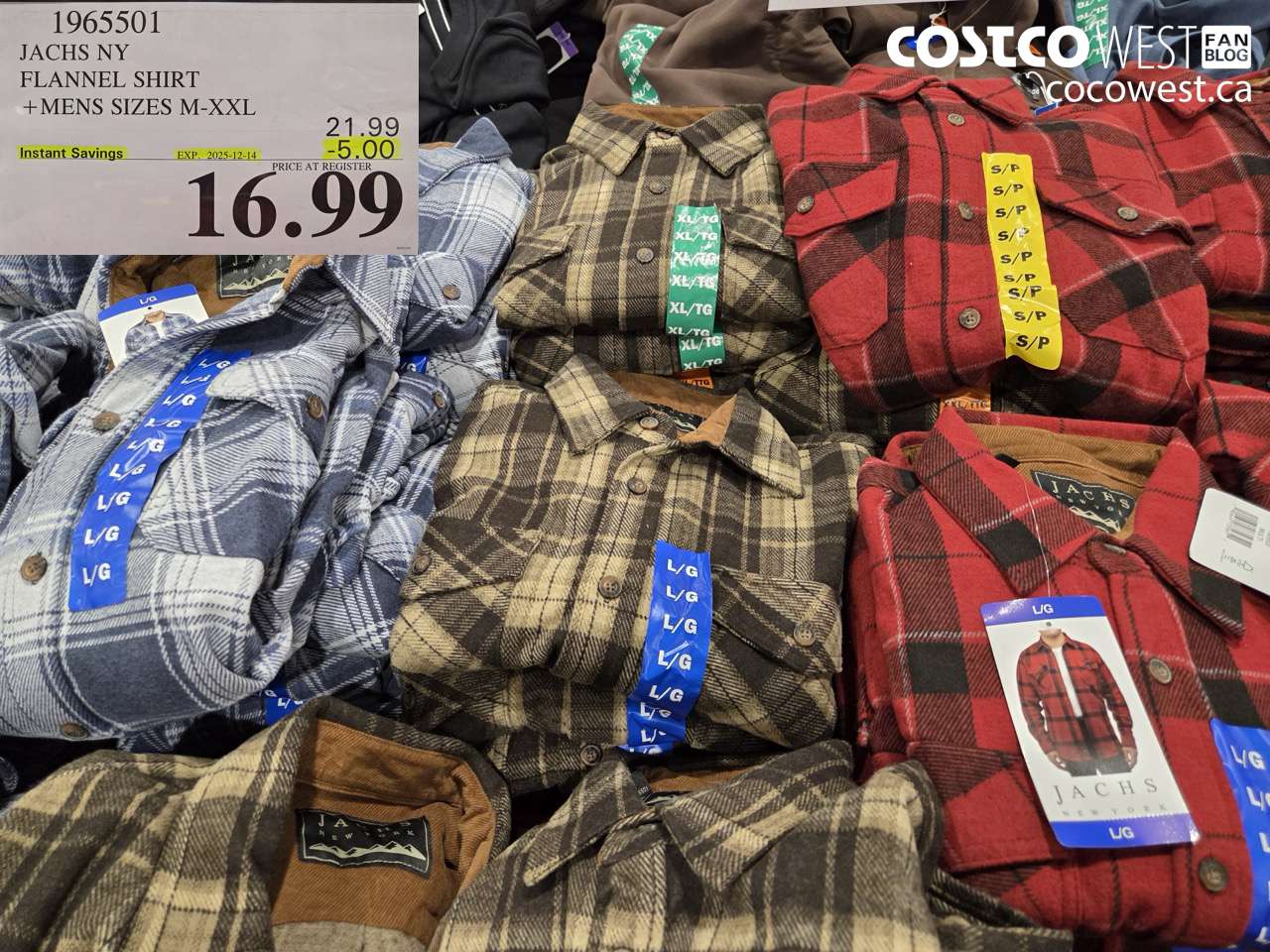 1965501 JACHS NY FLANNEL SHIRT MENS SIZES M-XXL ($5.00 INSTANT SAVINGS EXPIRES ON 2025-12-14) $16.99