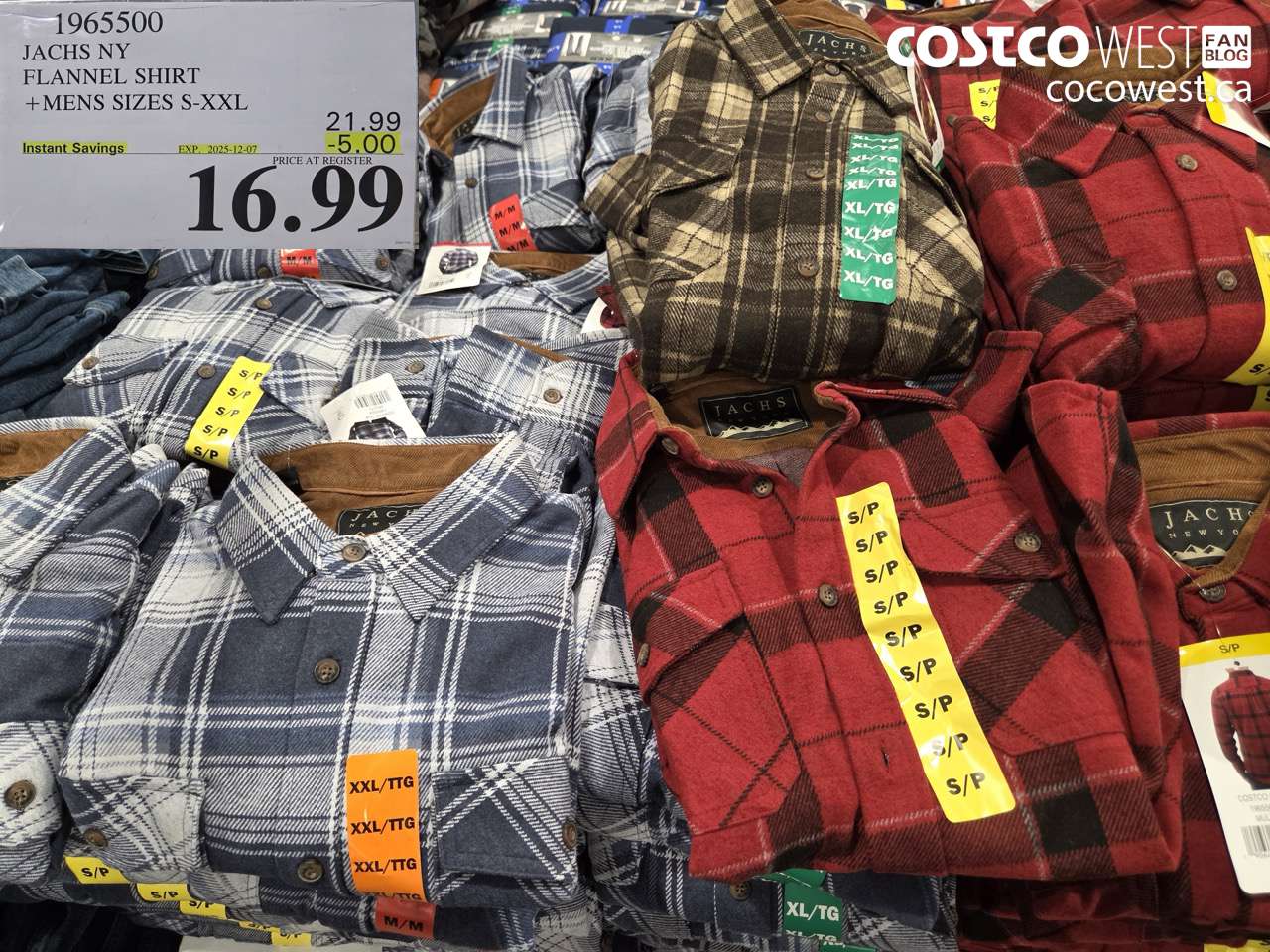 1965500 JACHS NY FLANNEL SHIRT MENS SIZES S-XXL ($5.00 INSTANT SAVINGS EXPIRES ON 2025-12-07) $16.99