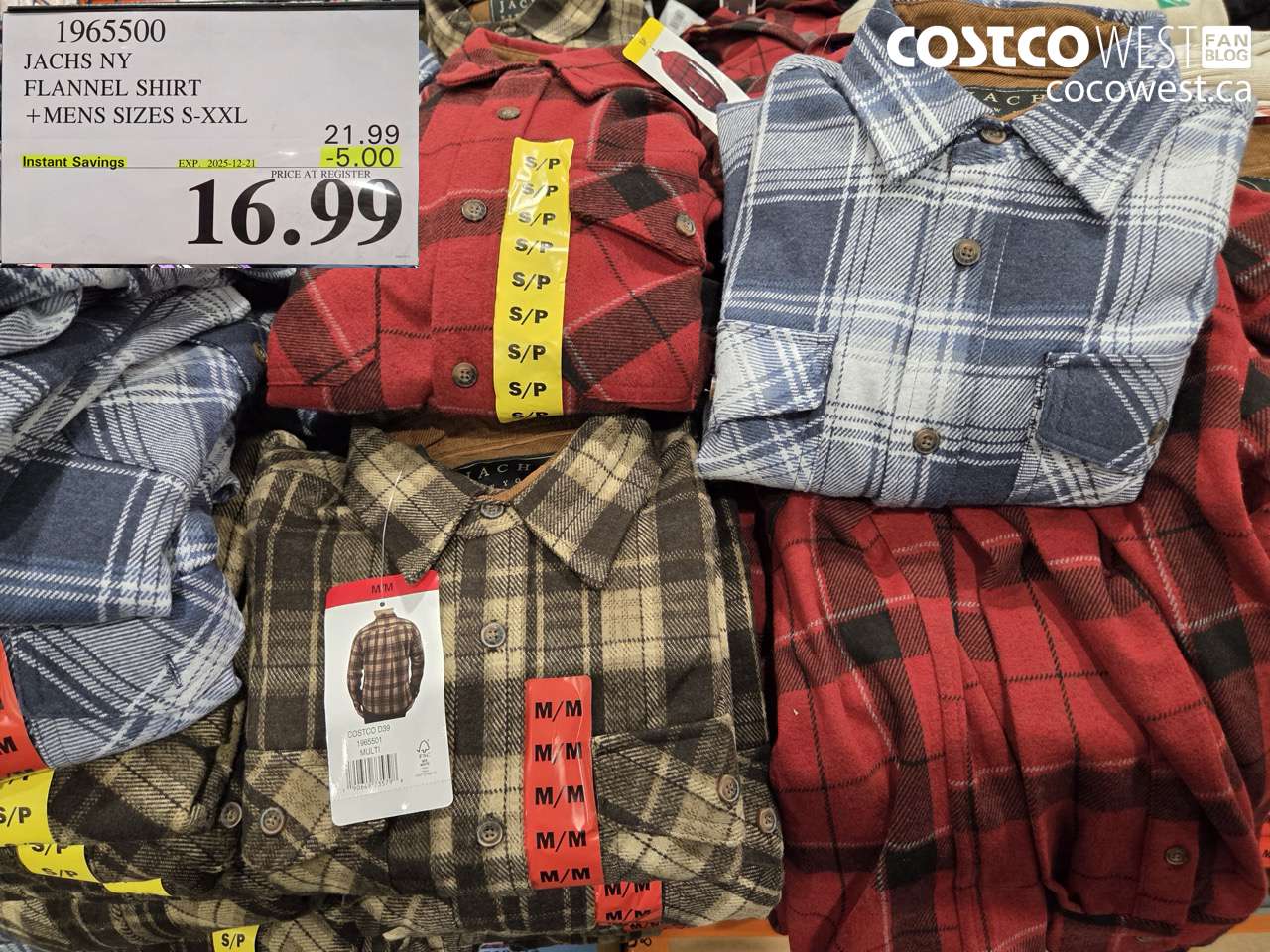 1965500 JACHS NY FLANNEL SHIRT MENS SIZES S-XXL ($5.00 INSTANT SAVINGS EXPIRES ON 2025-12-21) $16.99