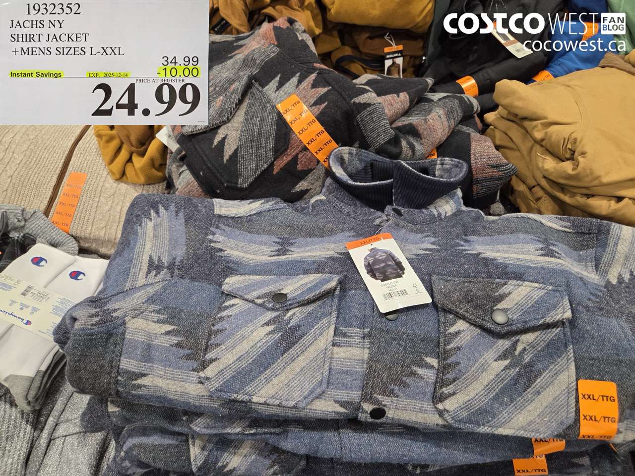 1932352 JACHS NY SHIRT JACKET MENS SIZES L-XXL ($10.00 INSTANT SAVINGS EXPIRES ON 2025-12-14) $24.99