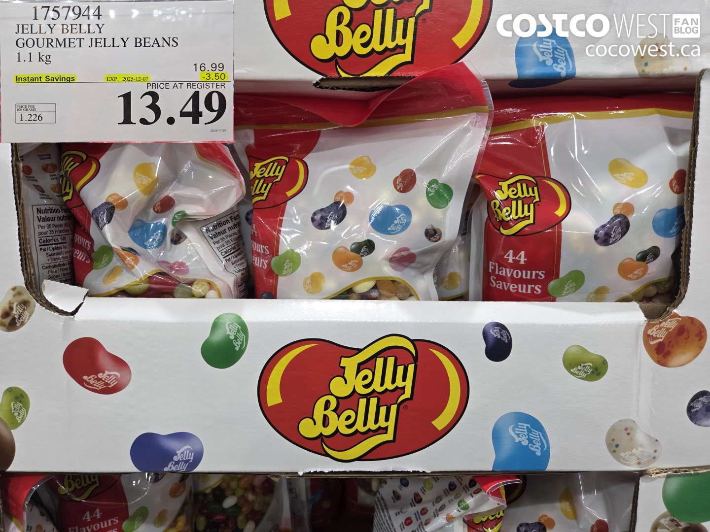 1757944 JELLY BELLY GOURMET JELLY BEANS 1.1 kg ($3.50 INSTANT SAVINGS EXPIRES ON 2025-12-07) $13.49