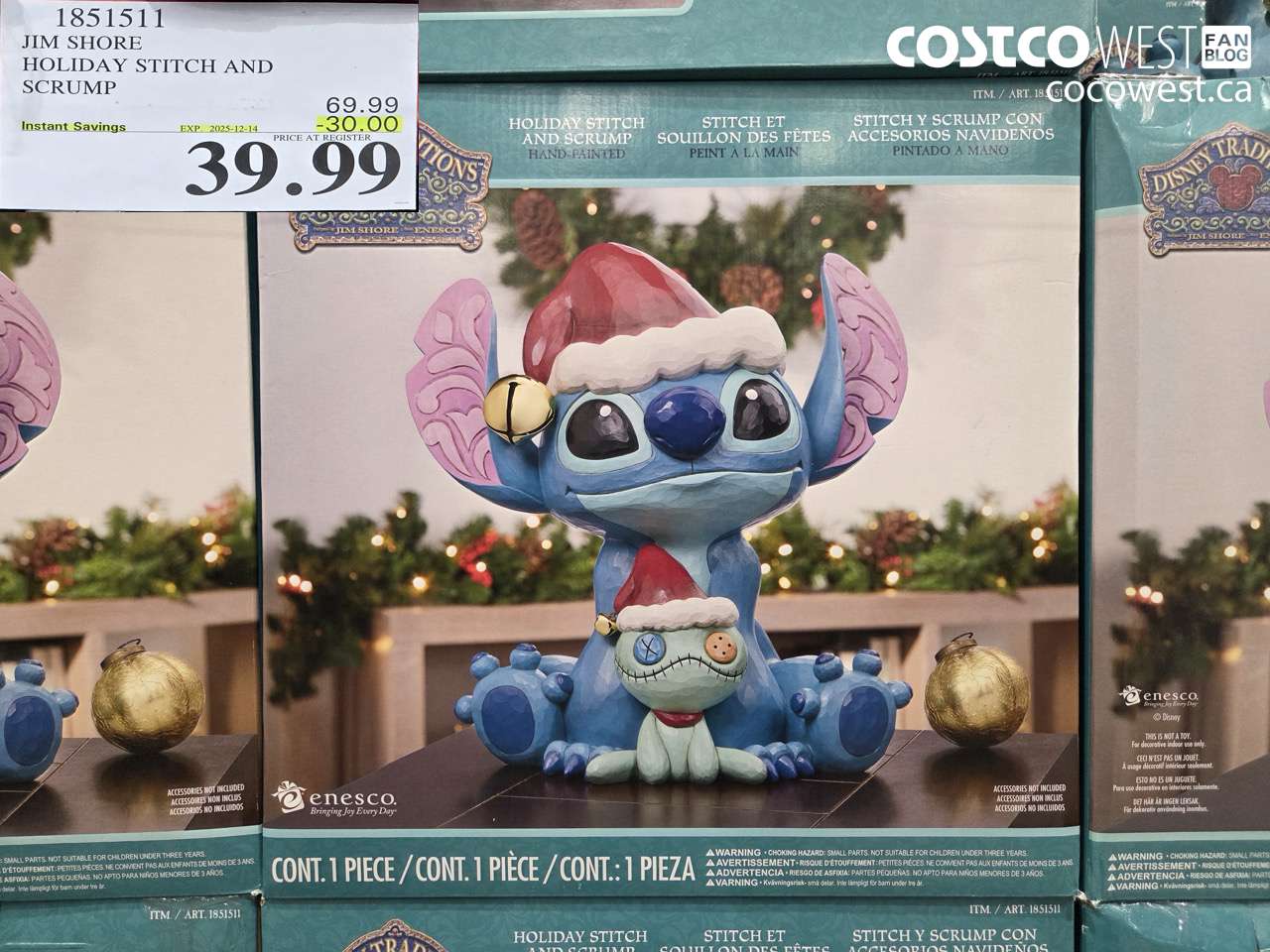 1851511 JIM SHORE HOLIDAY STITCH AND SCRUMP ($30.00 INSTANT SAVINGS EXPIRES ON 2025-12-14) $39.99