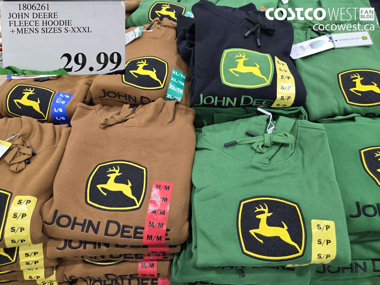1806261 JOHN DEERE HOODIE MENS SIZES S-XXXL $29.99