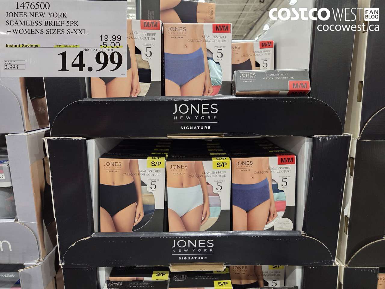 1476500 JONES NEW YORK SEAMLESS BRIEF 5PK LADIES SIZES S-XXL ($5.00 INSTANT SAVINGS EXPIRES ON 2025-12-21) $14.99