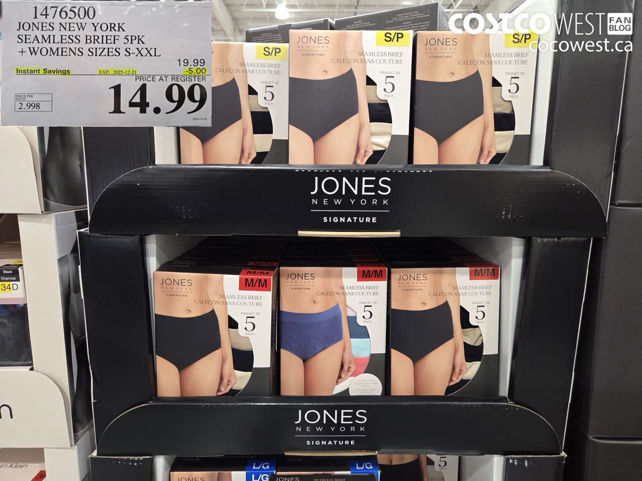 1476500 JONES NEW YORK SEAMLESS BRIEF 5PK LADIES SIZES S-XXL ($5.00 INSTANT SAVINGS EXPIRES ON 2025-12-21) $14.99