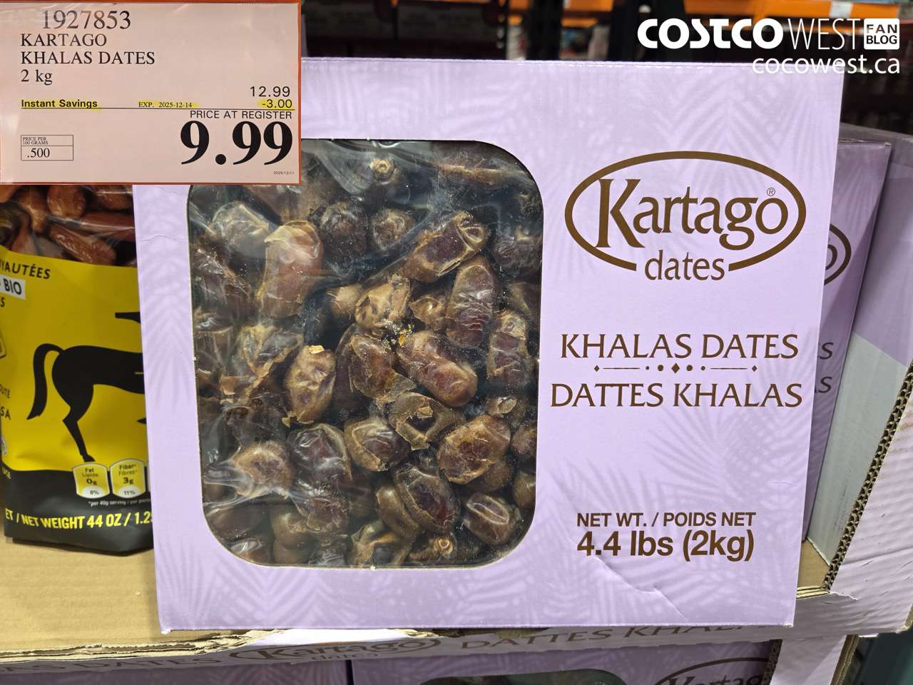 1927853 KARTAGO KHALAS DATES 2KG ($3.00 INSTANT SAVINGS EXPIRES ON 2025-12-14) $9.99