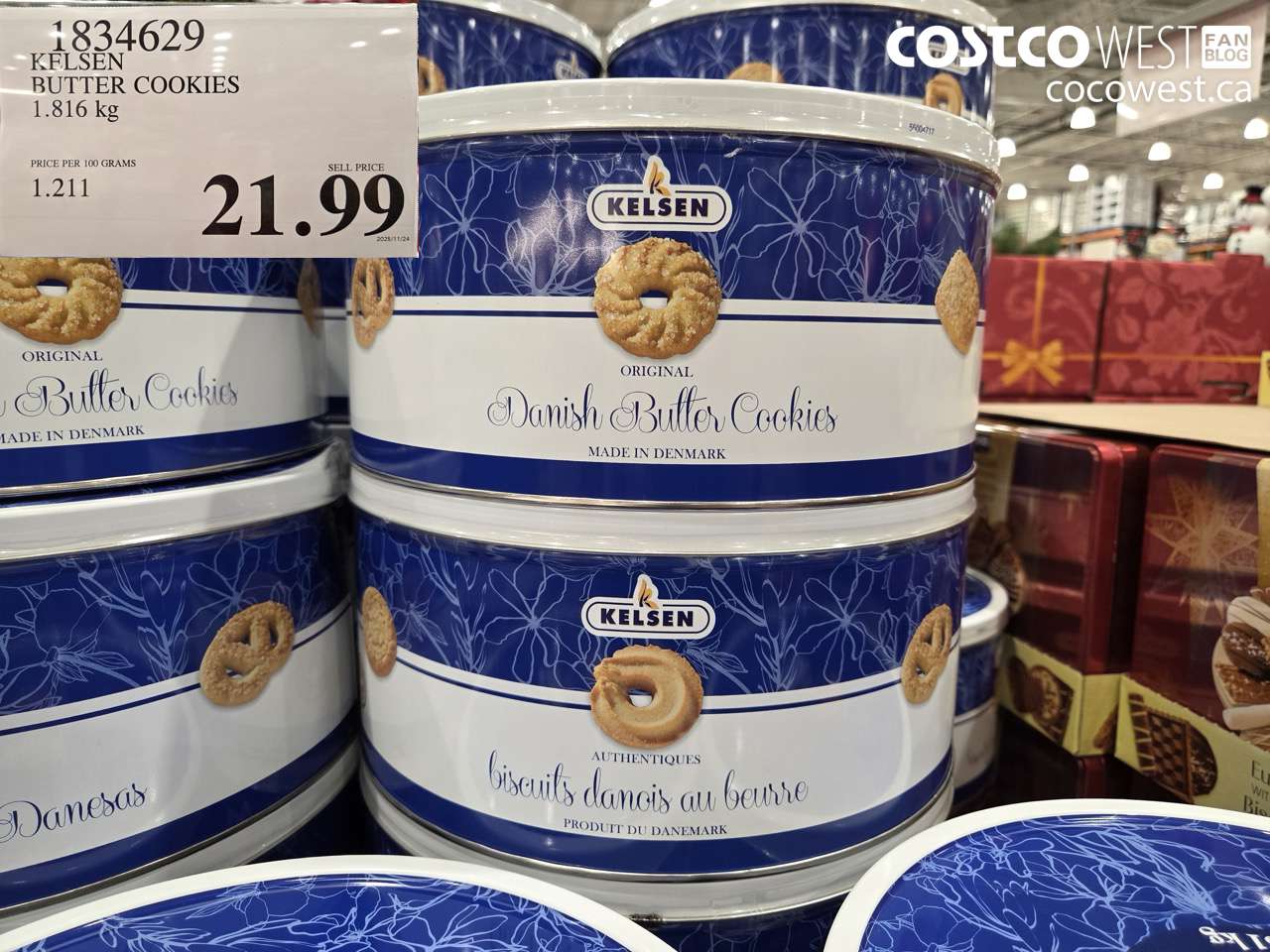 1834629 KELSEN BUTTER COOKIES 1.816KG $21.99