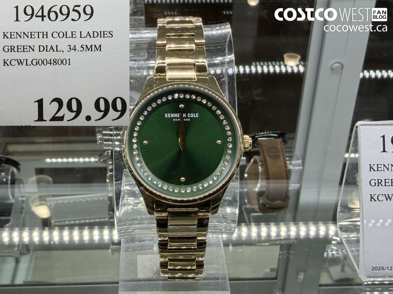 1946959 KENNETH COLE LADIES GREEN DIAL, 34.5MM KCWLG0048001 $129.99