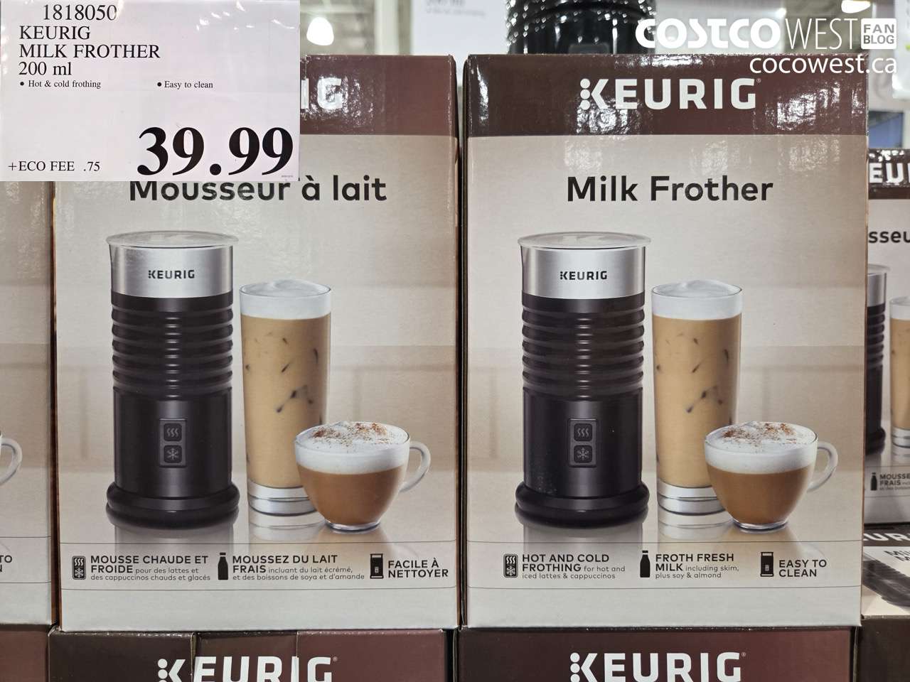 1818050 KEURIG MILK FROTHER 200ML $39.99