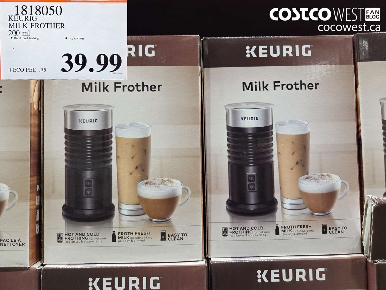 1818050 KEURIG MILK FROTHER 200ML $39.99