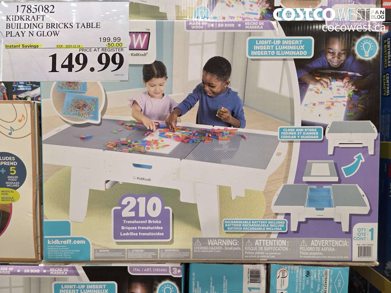 1785082 KIDKRAFT BUILDING BRICKS TABLE PLAY N GLOW ($50.00 INSTANT SAVINGS EXPIRES ON 2025-12-14) $149.99