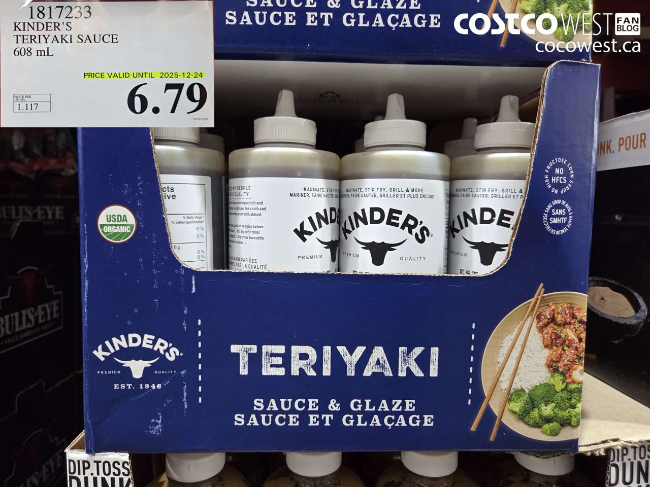 1817233 KINDER'S TERIYAKI SAUCE 608ML (EXPIRES ON 2025-12-24) $6.79