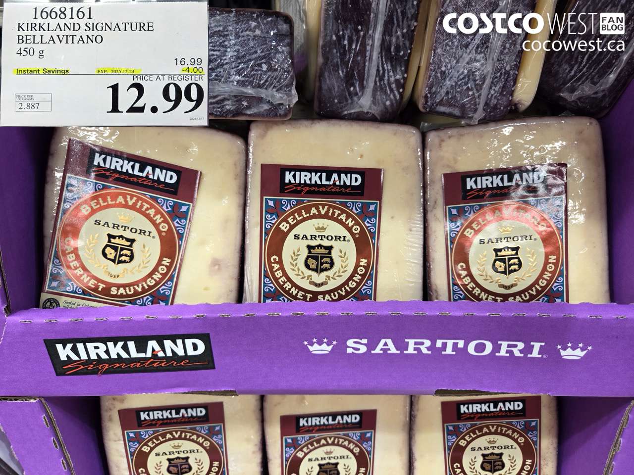 1668161 KIRKLAND SIGNATURE BELLAVITANO 450G ($4.00 INSTANT SAVINGS EXPIRES ON 2025-12-23) $12.99