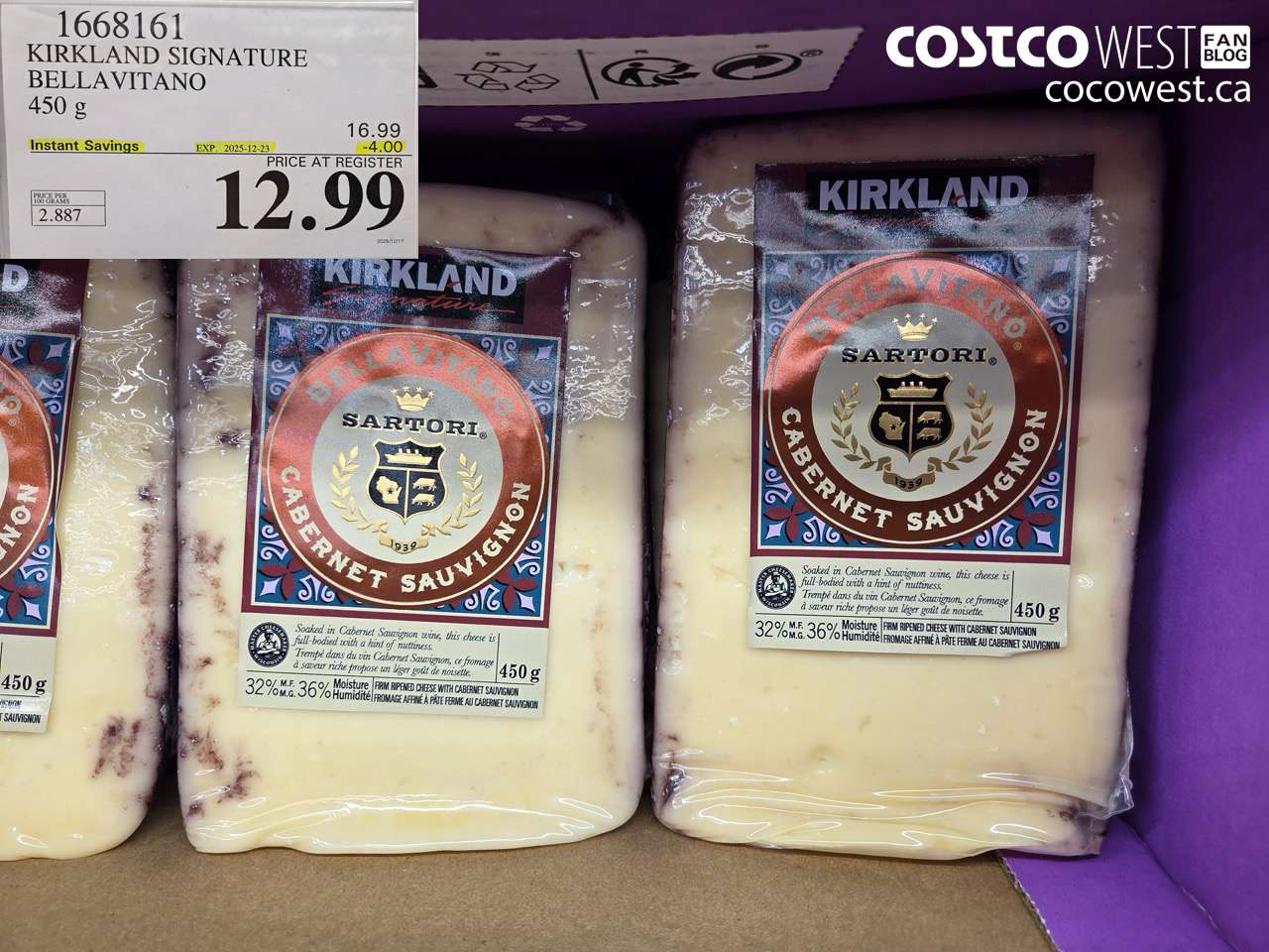 1668161 KIRKLAND SIGNATURE BELLAVITANO 450G ($4.00 INSTANT SAVINGS EXPIRES ON 2025-12-23) $12.99