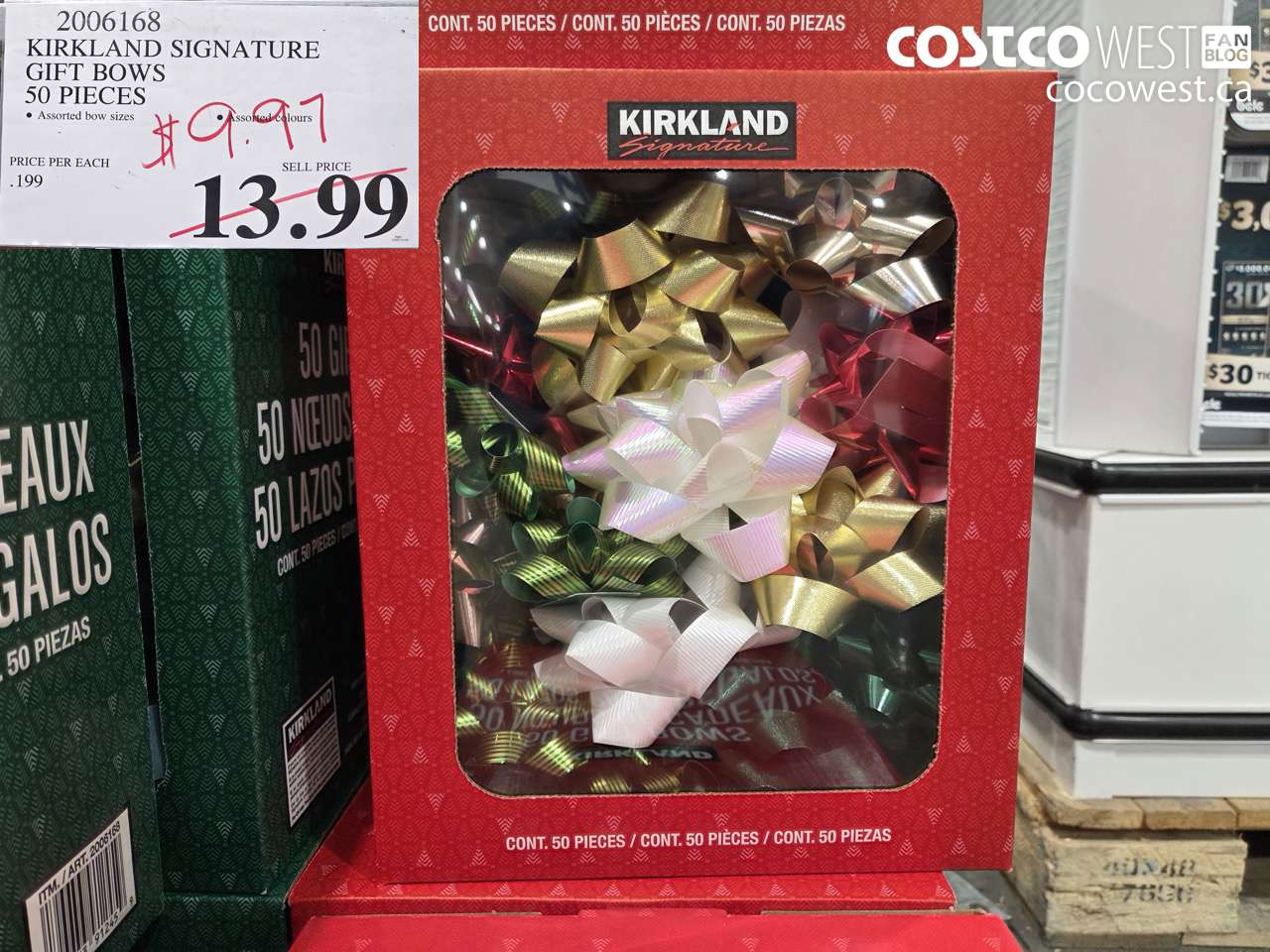 2006168 KIRKLAND SIGNATURE GIFT BOWS 50 PIECES $9.97