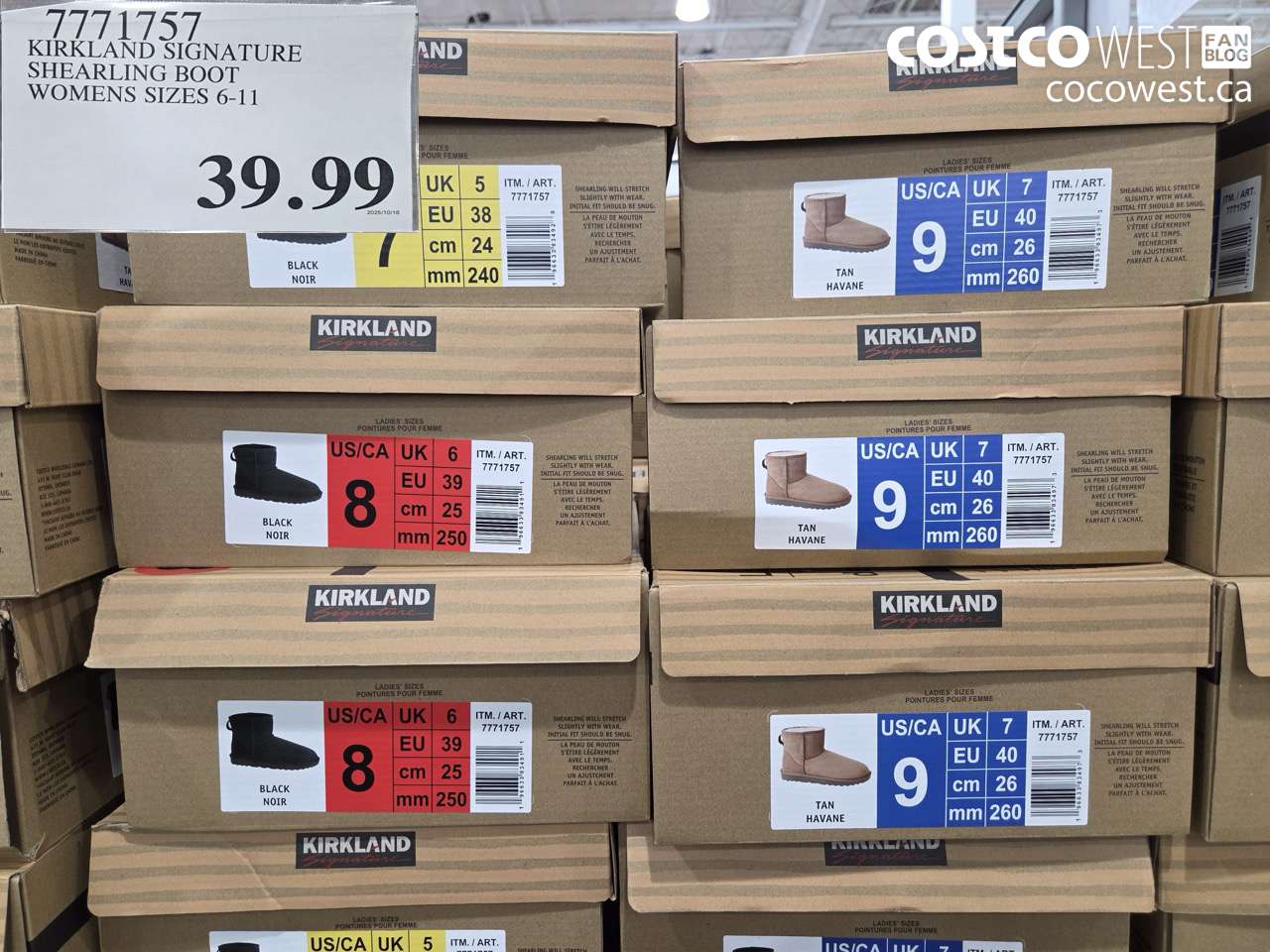 7771757 KIRKLAND SIGNATURE SHEARLING BOOT WOMENS SIZES 6-11 $39.99