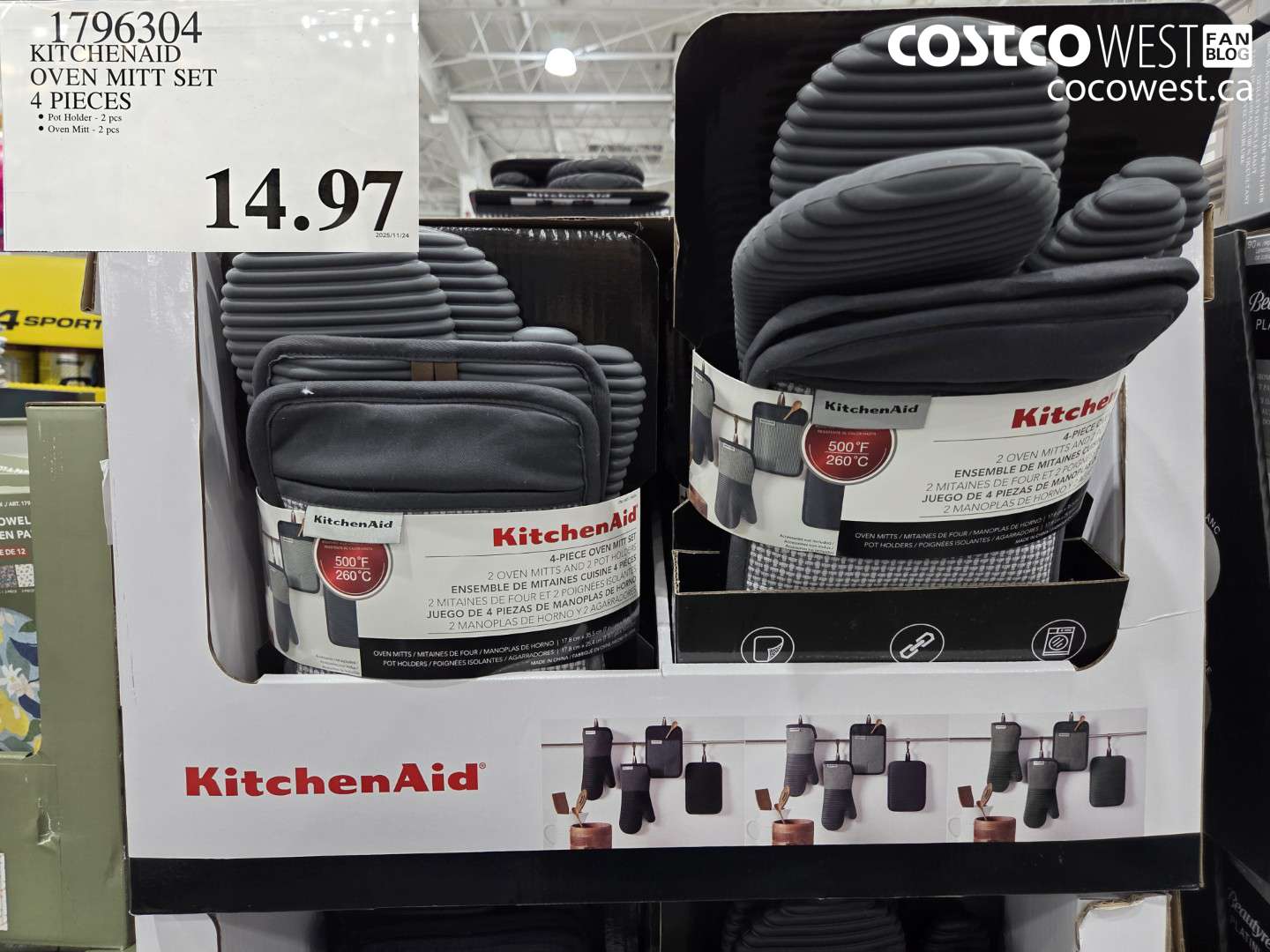 1796304 KITCHENAID OVEN MITT SET 4 PIECES $14.97