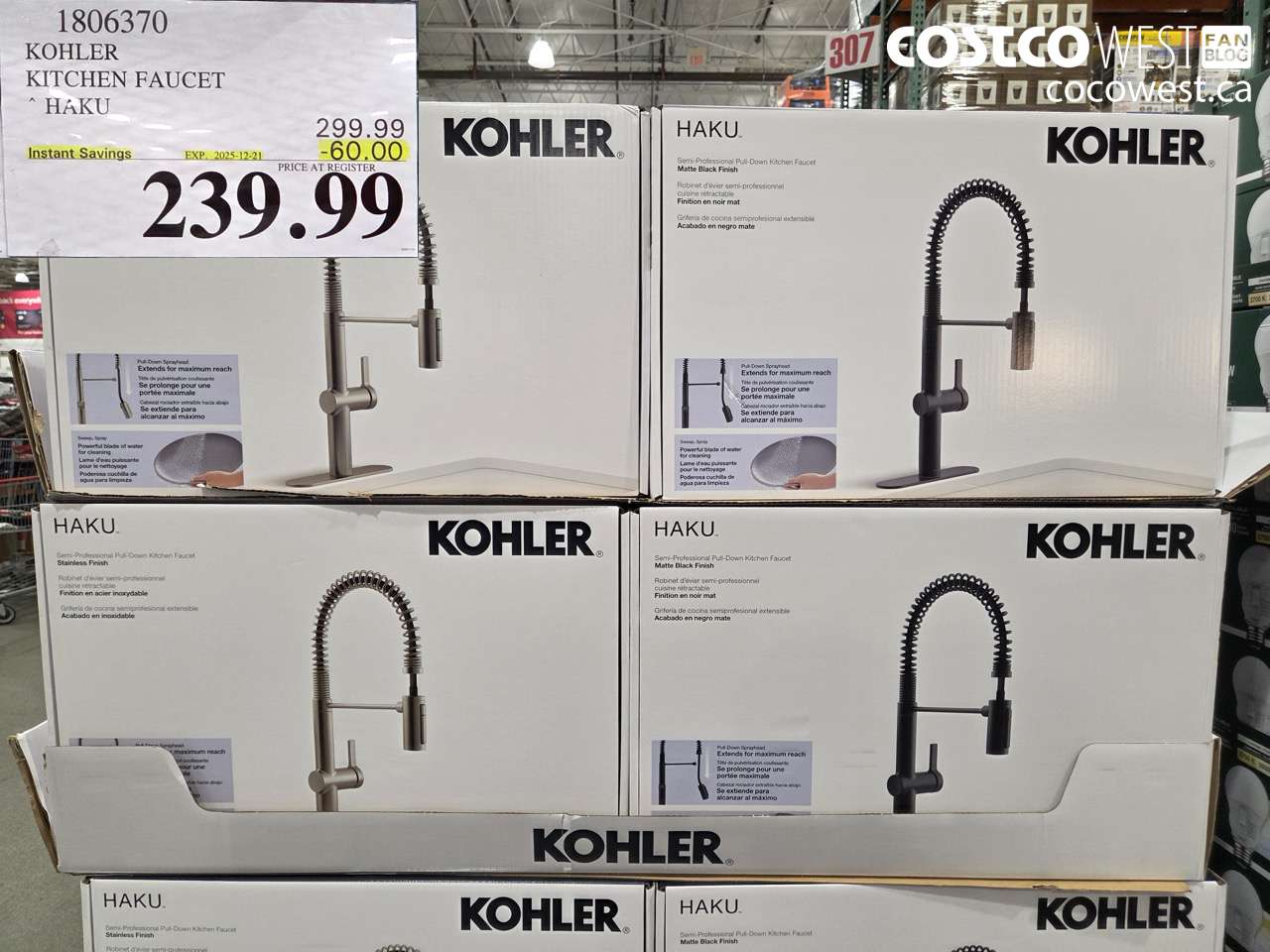 1806370 KOHLER KITCHEN FAUCET HAKU ($60.00 INSTANT SAVINGS EXPIRES ON 2025-12-21) $239.99