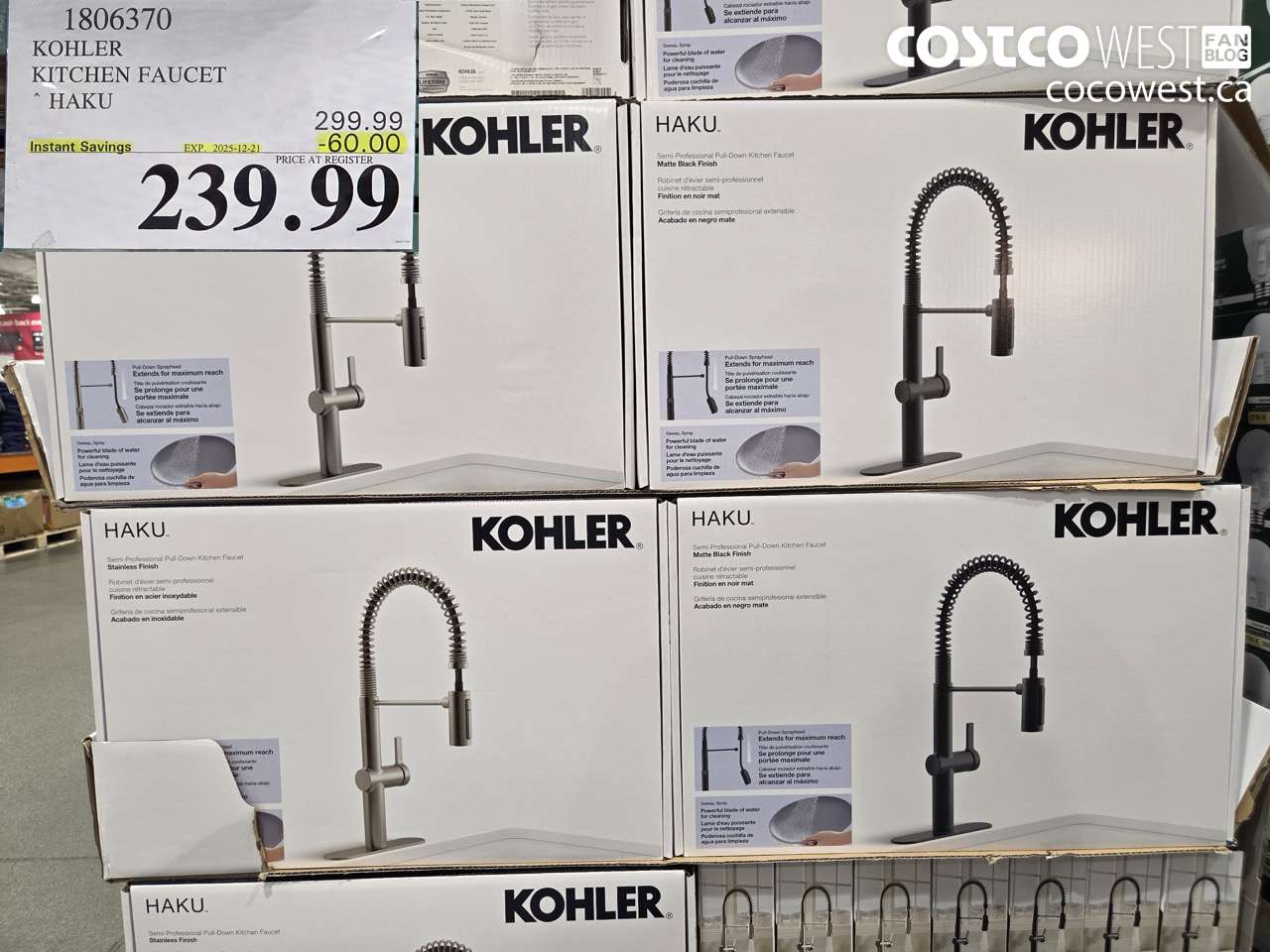 1806370 KOHLER KITCHEN FAUCET HAKU ($60.00 INSTANT SAVINGS EXPIRES ON 2025-12-21) $239.99