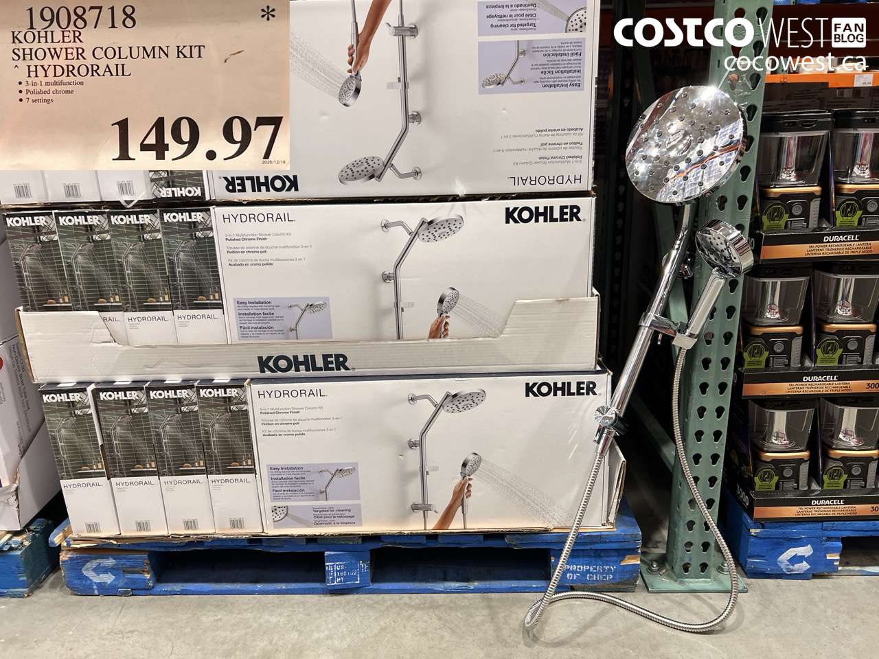 1908718 KOHLER SHOWER COLUMN KIT HYDRORAIL $149.97
