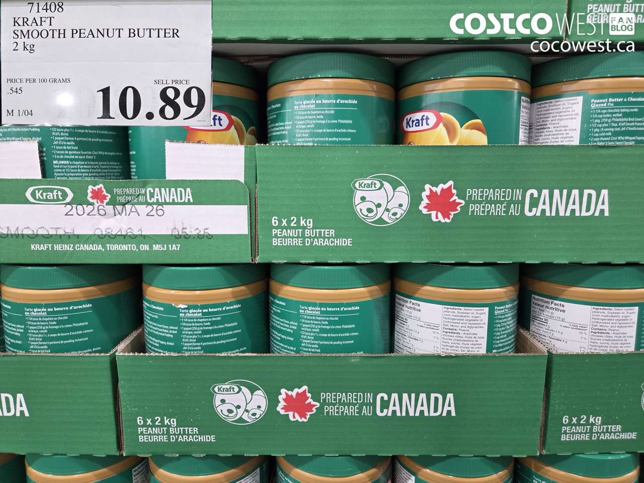 71408 KRAFT SMOOTH PEANUT BUTTER 2 kg $10.89