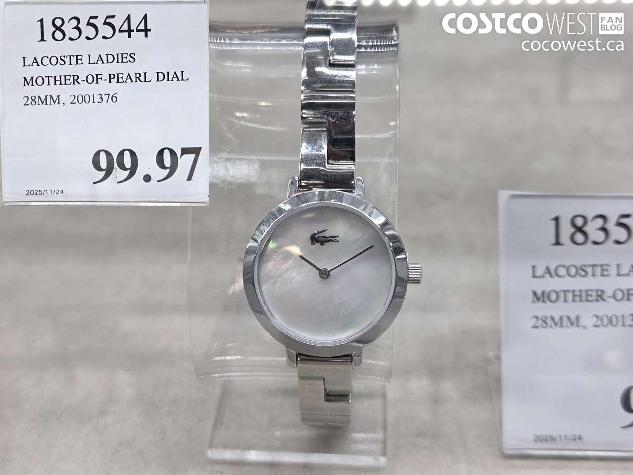1835544 LACOSTE LADIES MOTHER-OF-PEARL DIAL 28MM, 2001376 $99.97