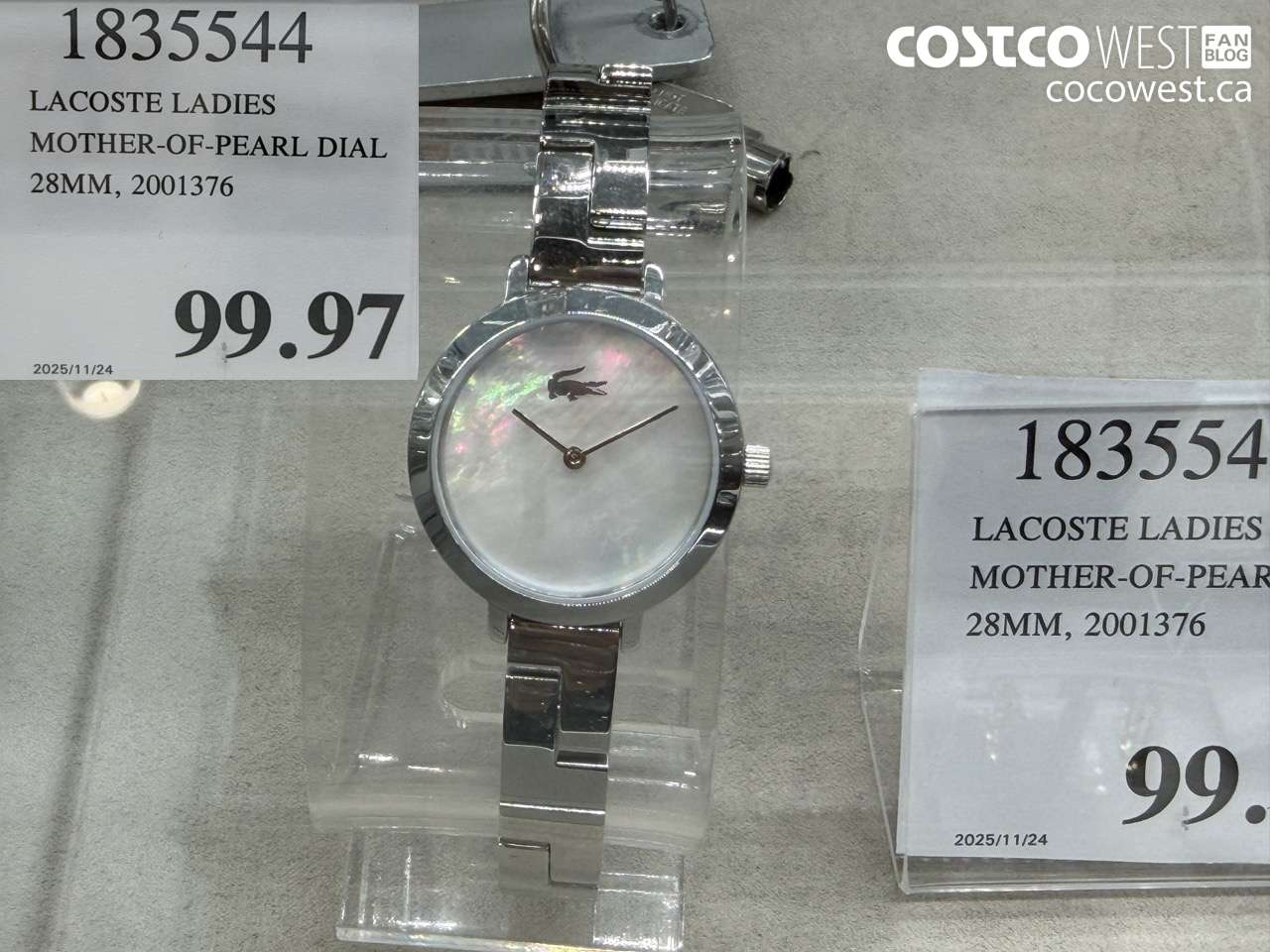 1835544 LACOSTE LADIES MOTHER-OF-PEARL DIAL 28MM, 2001376 $99.97