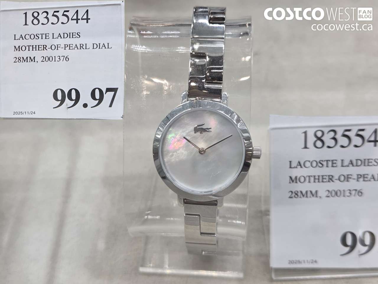 1835544 LACOSTE LADIES MOTHER-OF-PEARL DIAL 28MM, 2001376 $99.97