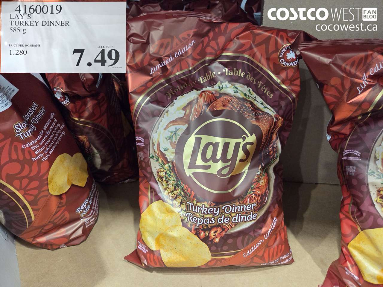 4160019 LAY'S TURKEY DINNER 585 g $7.49