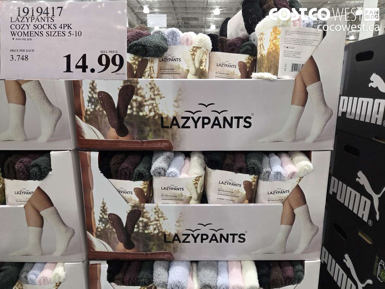 1919417 LAZYPANTS COZY SOCKS 4PK WOMENS SIZES 5-10 $14.99