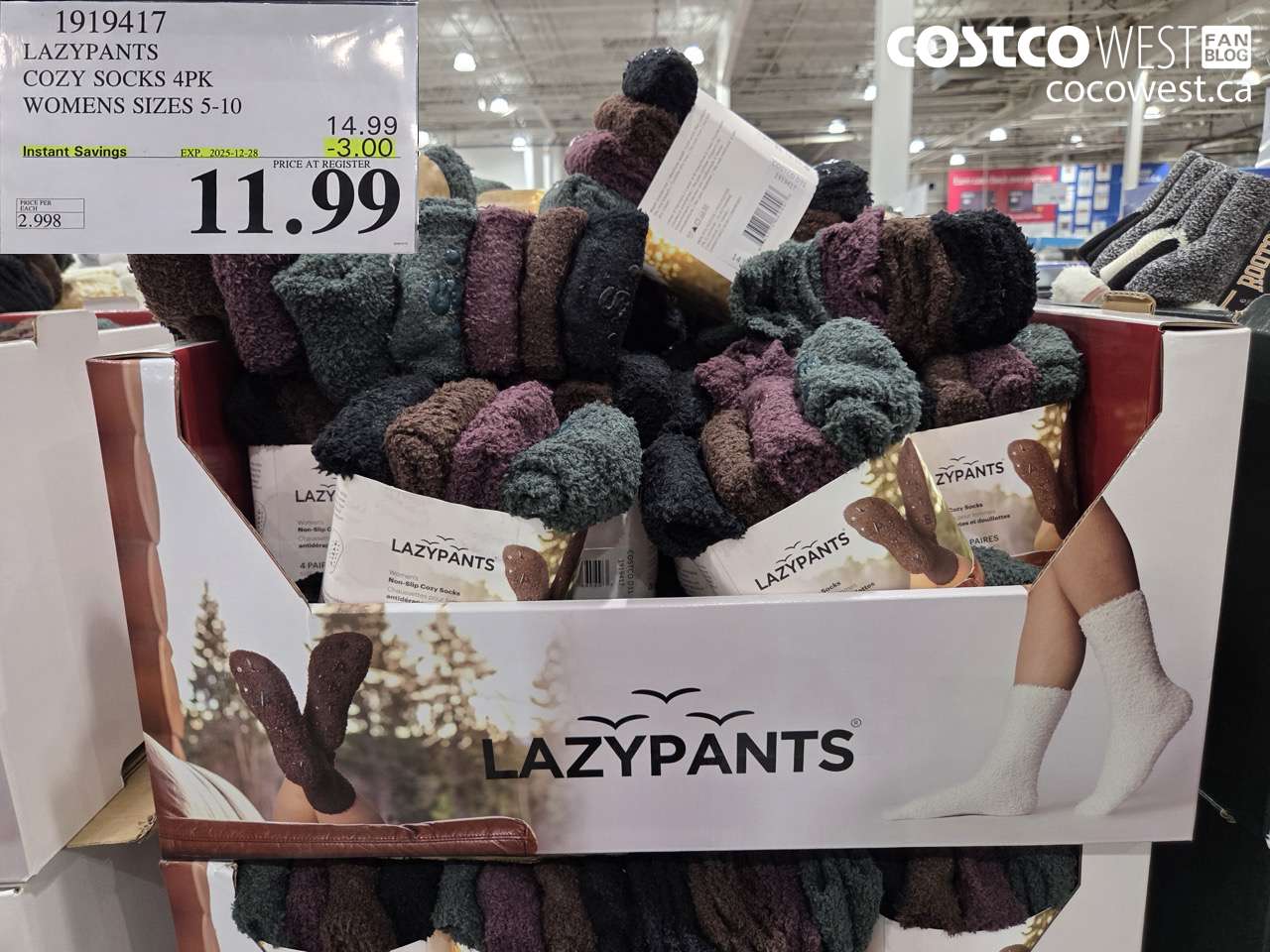 1919417 LAZYPANTS COZY SOCKS 4PK WOMENS SIZES 5-10 ($3.00 INSTANT SAVINGS EXPIRES ON 2025-12-28) $11.99