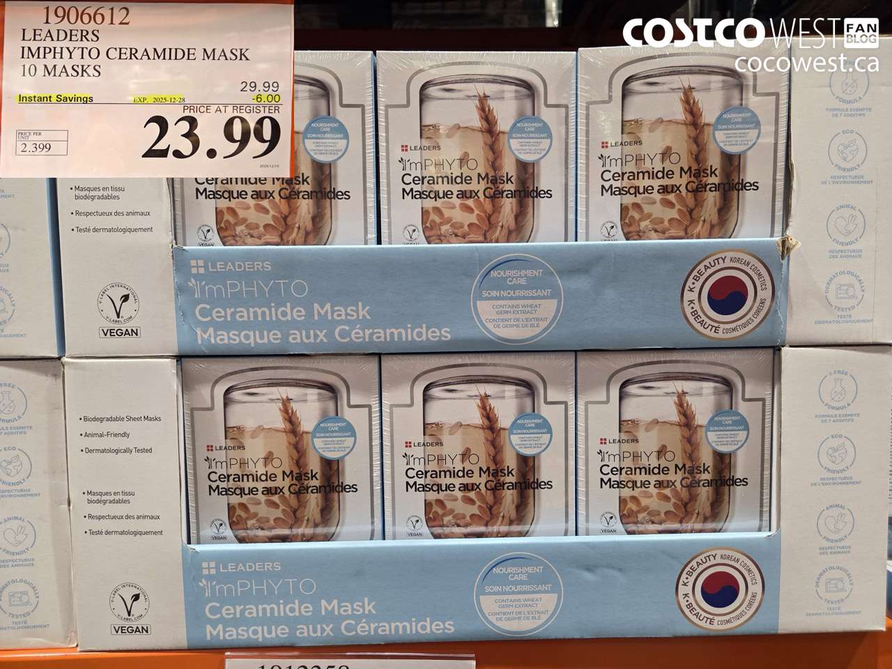 1906612 LEADERS IMPHYTO CERAMIDE MASK 10 MASKS ($6.00 INSTANT SAVINGS EXPIRES ON 2025-12-28) $23.99