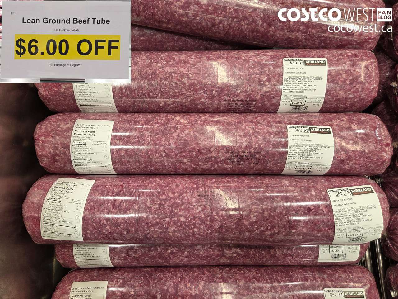 26306 LEAN GROUND BEEF TUBE ($6.00 INSTANT SAVINGS)