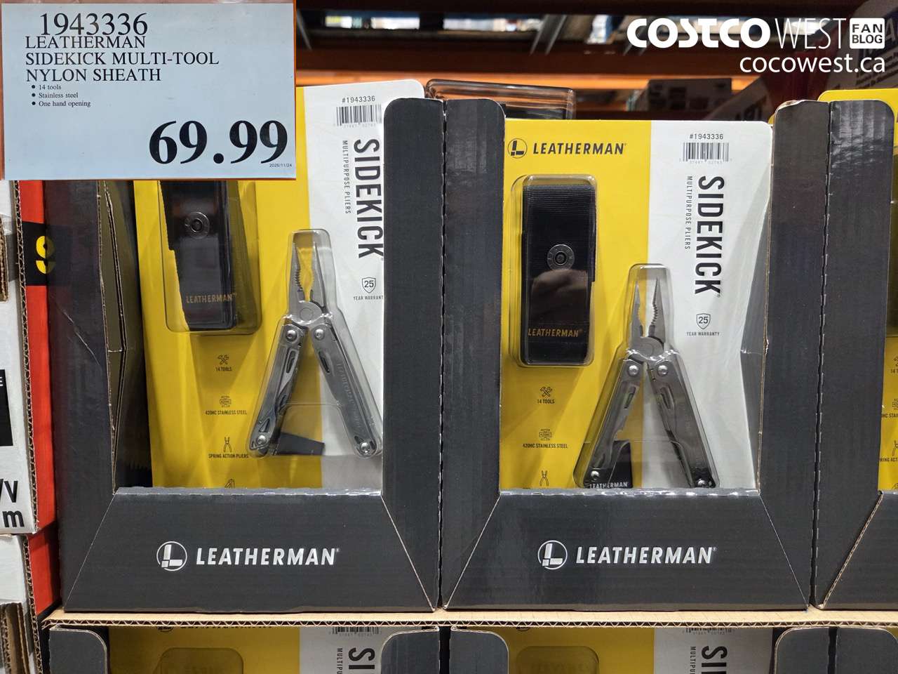 1943336 LEATHERMAN SIDEKICK MULTI-TOOL NYLON SHEATH $69.99