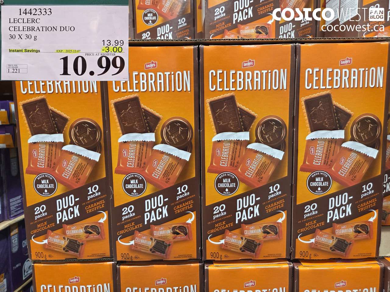 1442333 LECLERC CELEBRATION DUO 30 X 30g ($3.00 INSTANT SAVINGS EXPIRES ON 2025-12-07) $10.99