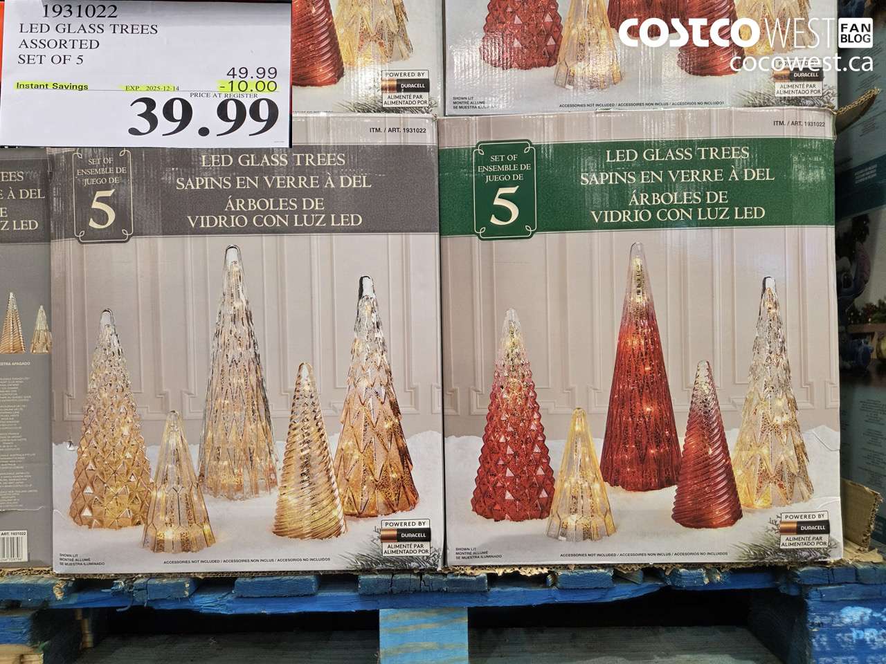 1931022 LED GLASS TREES ASSORTED SET OF 5 ($10.00 INSTANT SAVINGS EXPIRES ON 2025-12-14) $39.99