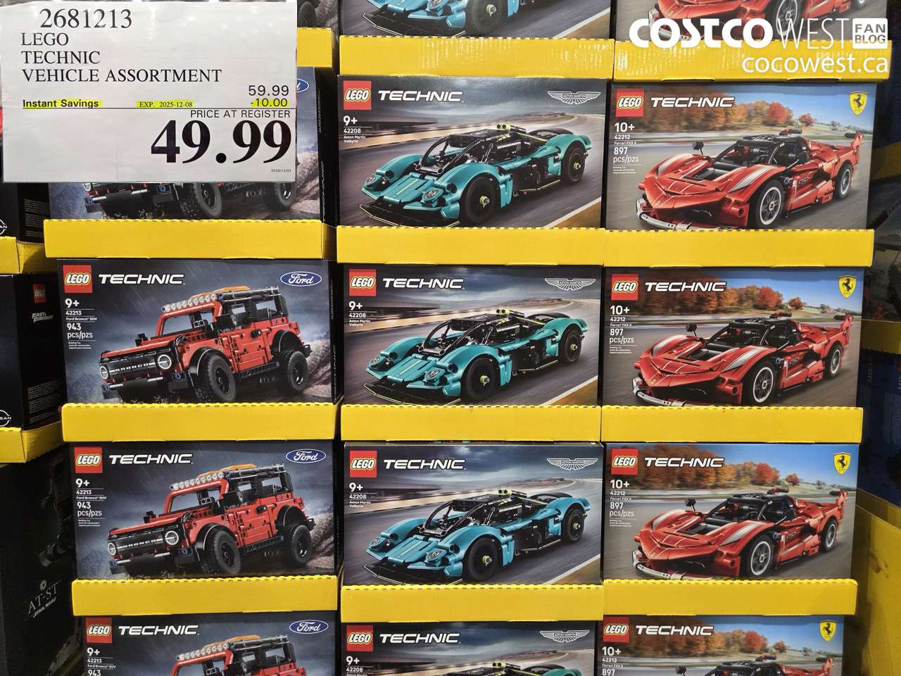 2681213 LEGO TECHNIC VEHICLE ASSORTMENT ($10.00 INSTANT SAVINGS EXPIRES ON 2025-12-08) $49.99