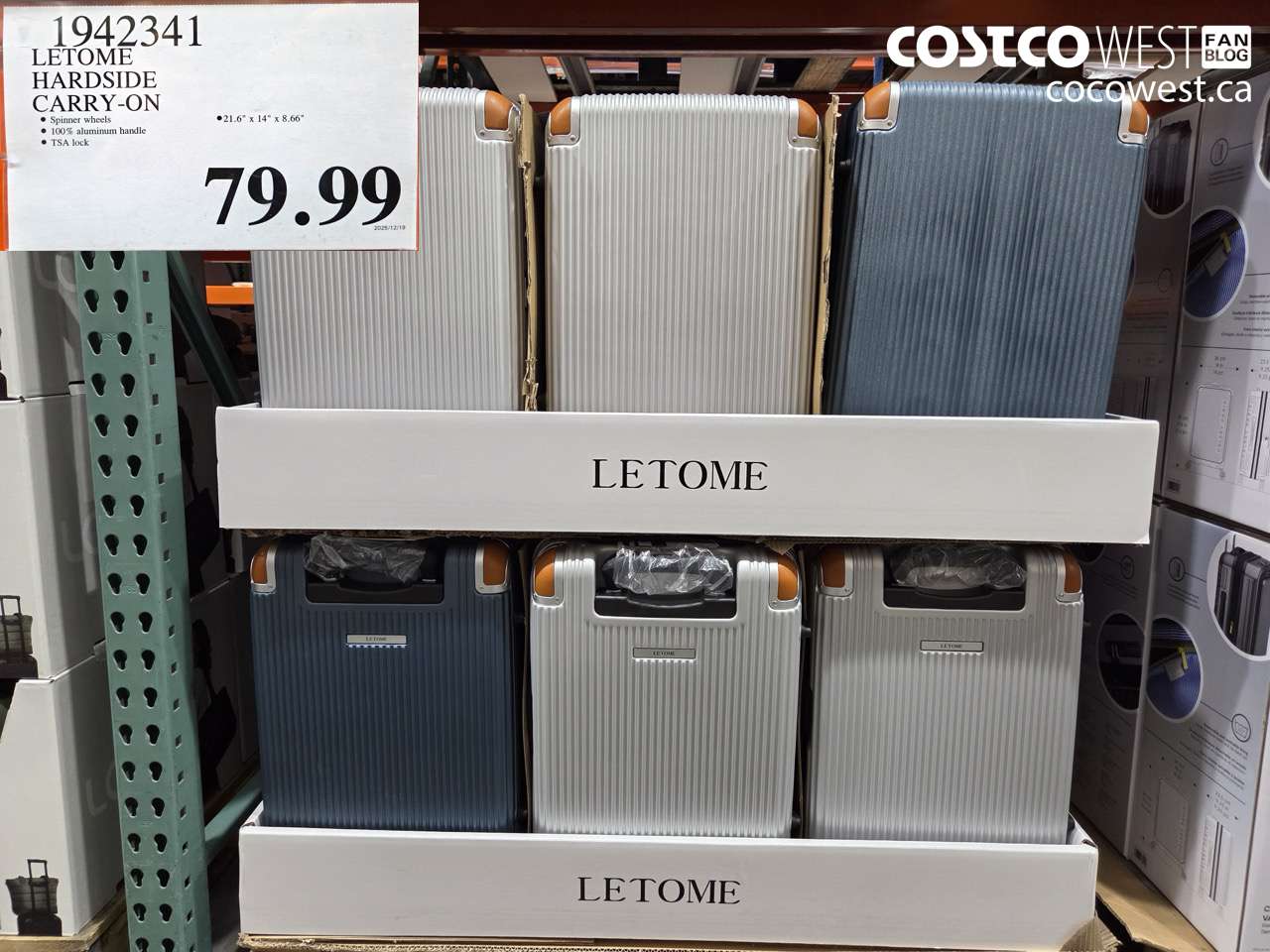 1942341 LETOME HARDSIDE CARRY-ON $79.99