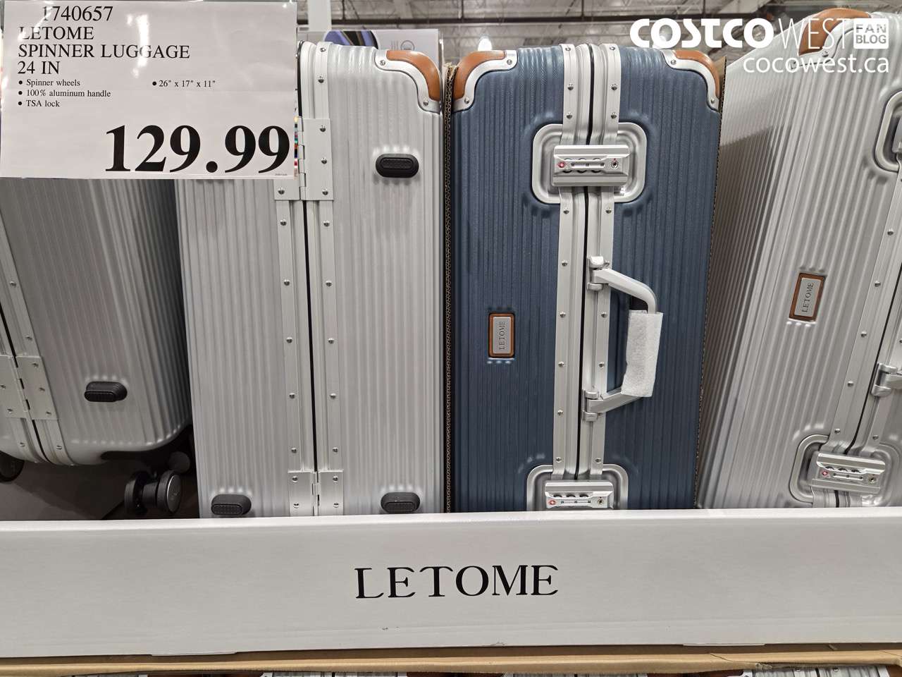 1740657 LETOME SPINNER LUGGAGE 24 IN $129.99