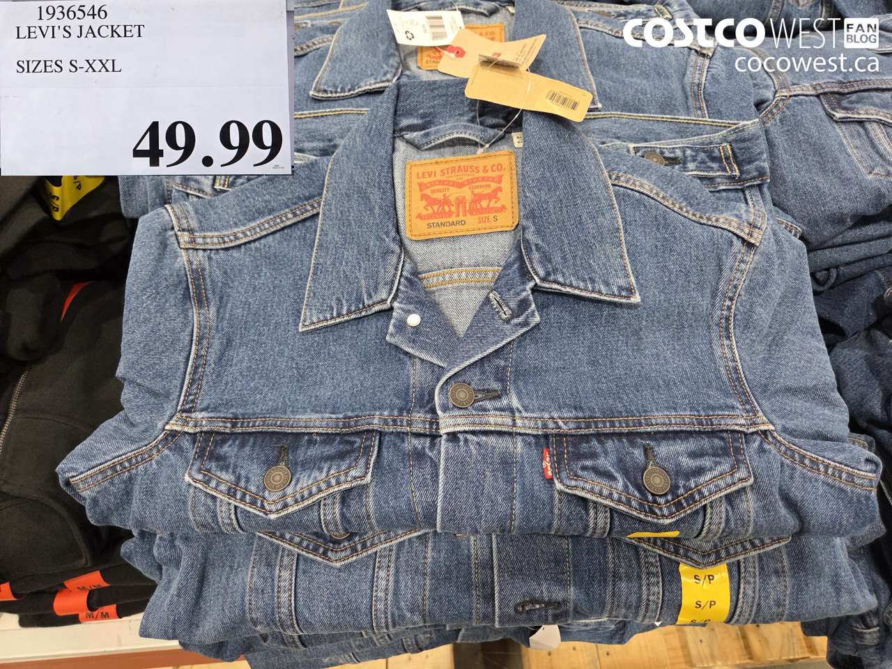 1936546 LEVI'S JACKET SIZES S-XXL $49.99