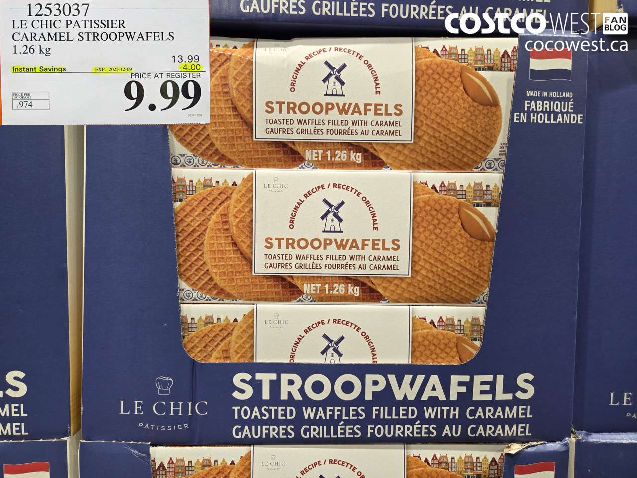 1253037 LE CHIC PATISSIER CARAMEL STROOPWAFELS 1.26KG ($4.00 INSTANT SAVINGS EXPIRES ON 2025-12-09) $9.99