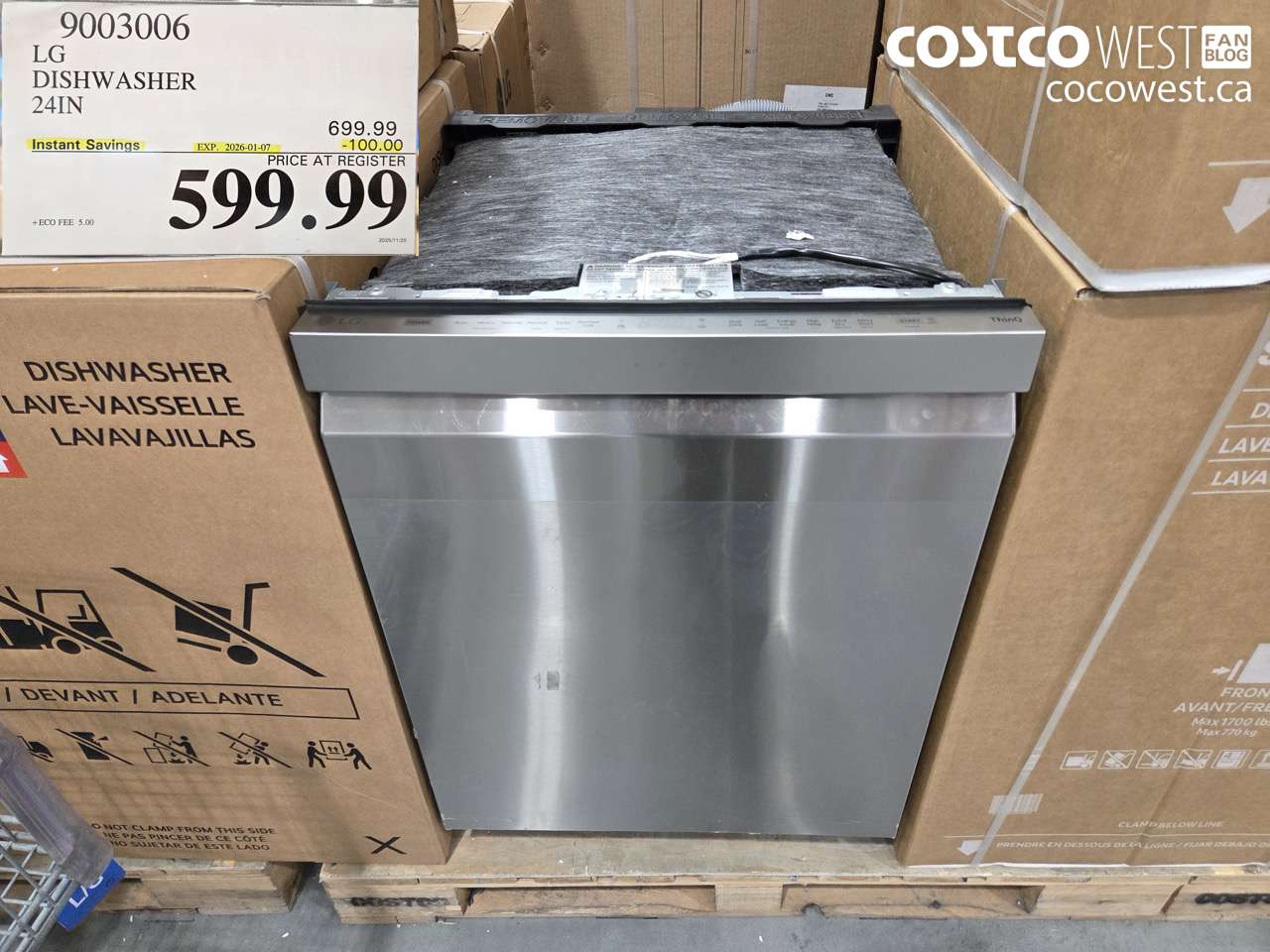 9003006 LG DISHWASHER 24IN ($100.00 INSTANT SAVINGS EXPIRES ON 2026-01-07) $599.99