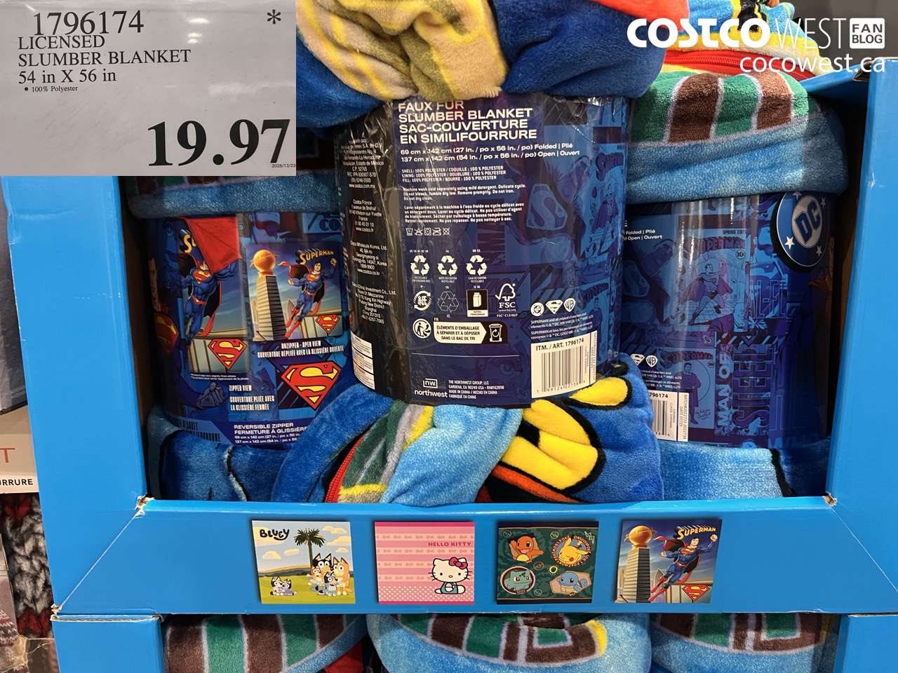 1796174 LICENSED SLUMBER BLANKET 54IN X 56IN $19.97