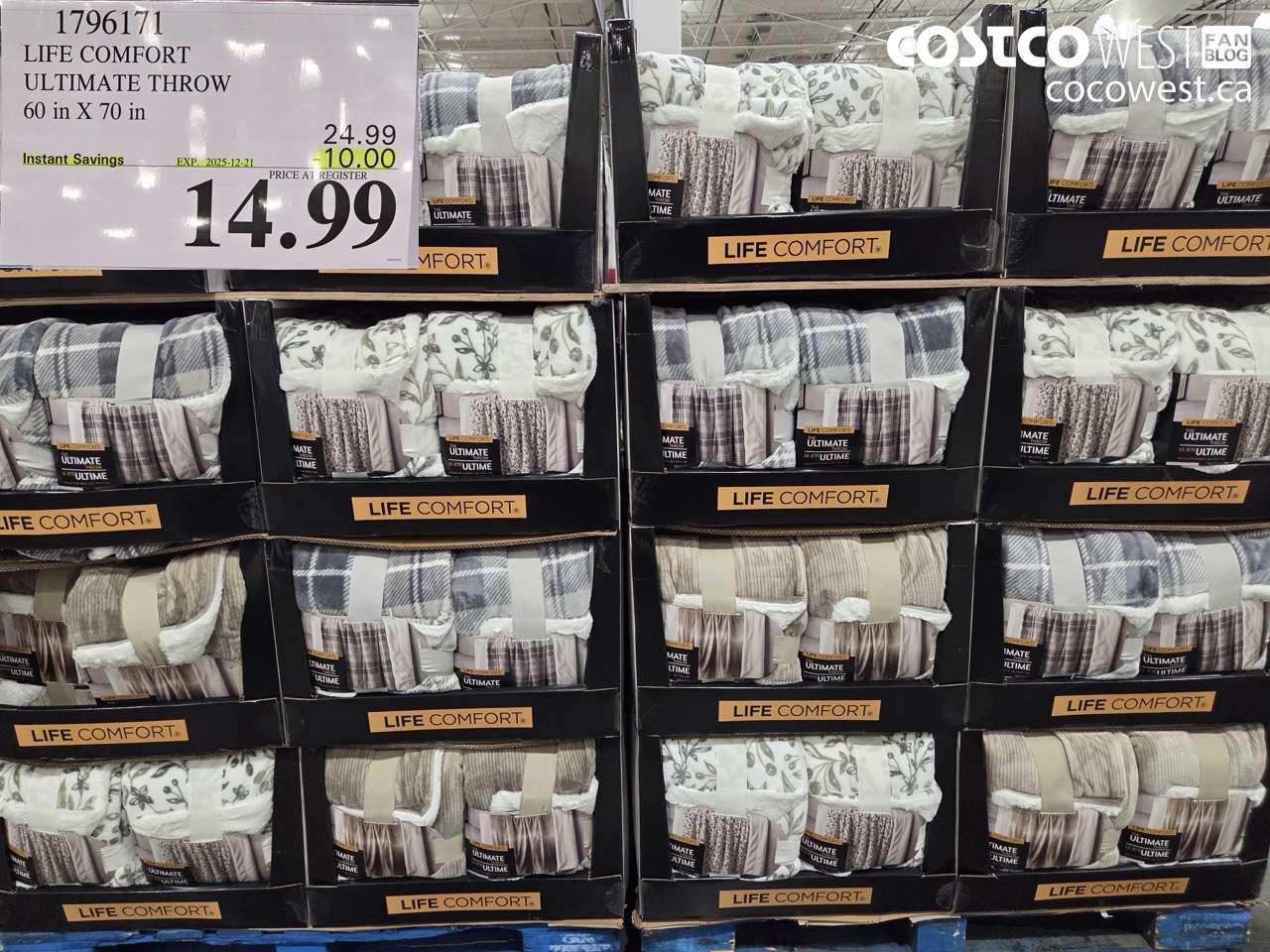 1796171 LIFE COMFORT ULTIMATE THROW 60 in X 70 in ($10.00 INSTANT SAVINGS EXPIRES ON 2025-12-21) $14.99