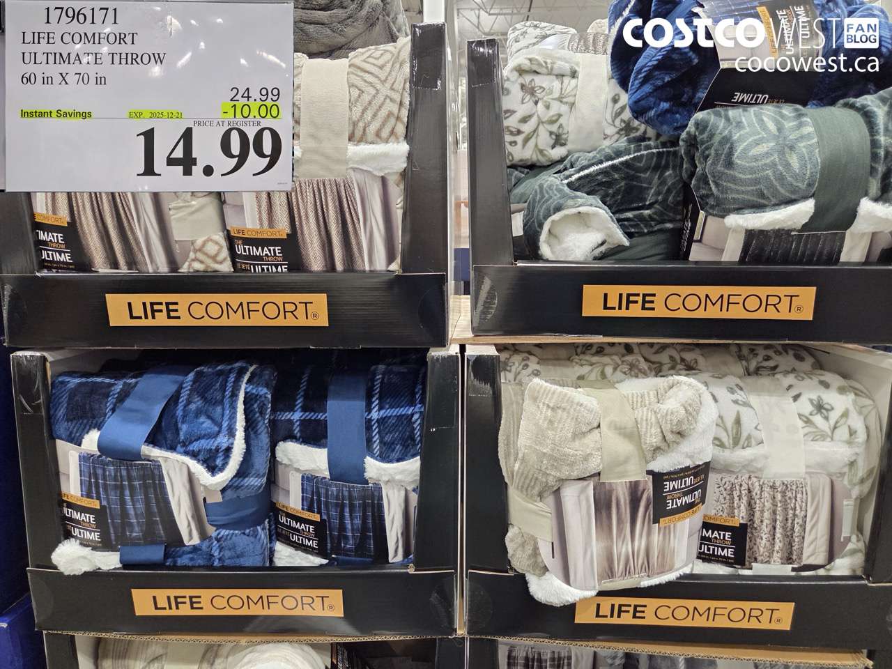 1796171 LIFE COMFORT ULTIMATE THROW 60 in X 70 in ($10.00 INSTANT SAVINGS EXPIRES ON 2025-12-21) $14.99