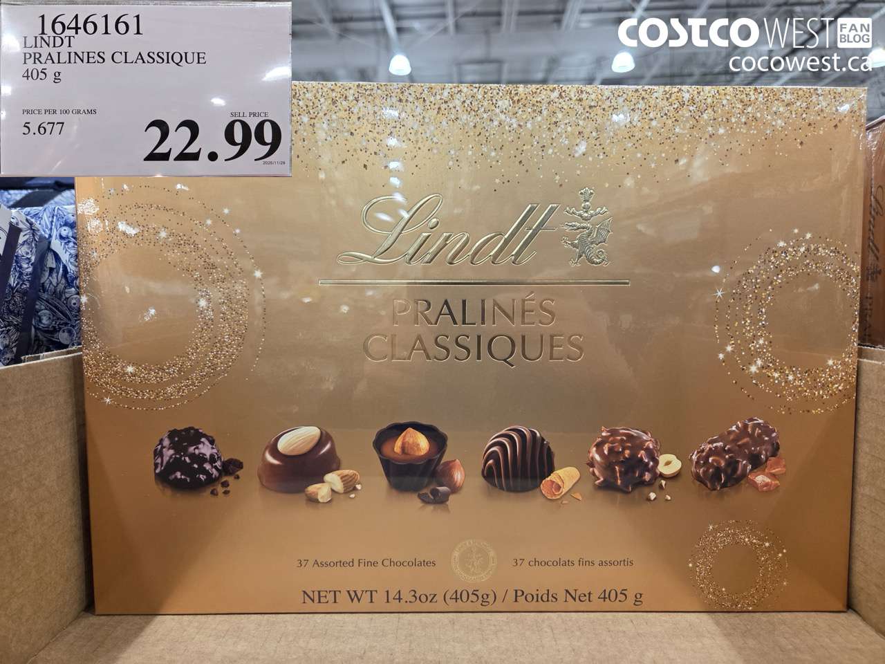 1646161 LINDT PRALINES CLASSIQUE 405G $22.99