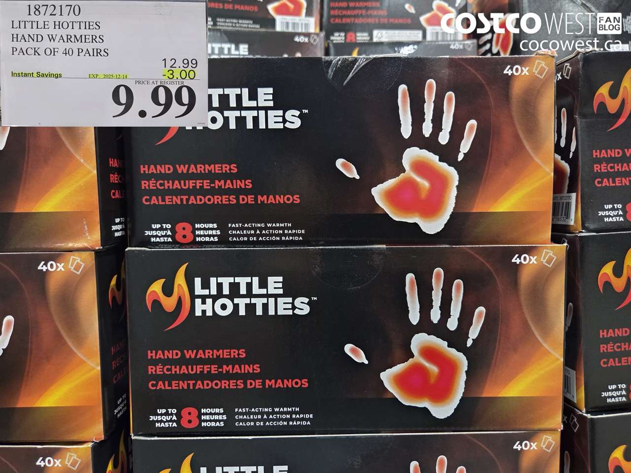 1872170 LITTLE HOTTIES HAND WARMERS PACK OF 40 PAIRS ($3.00 INSTANT SAVINGS EXPIRES ON 2025-12-14) $9.99