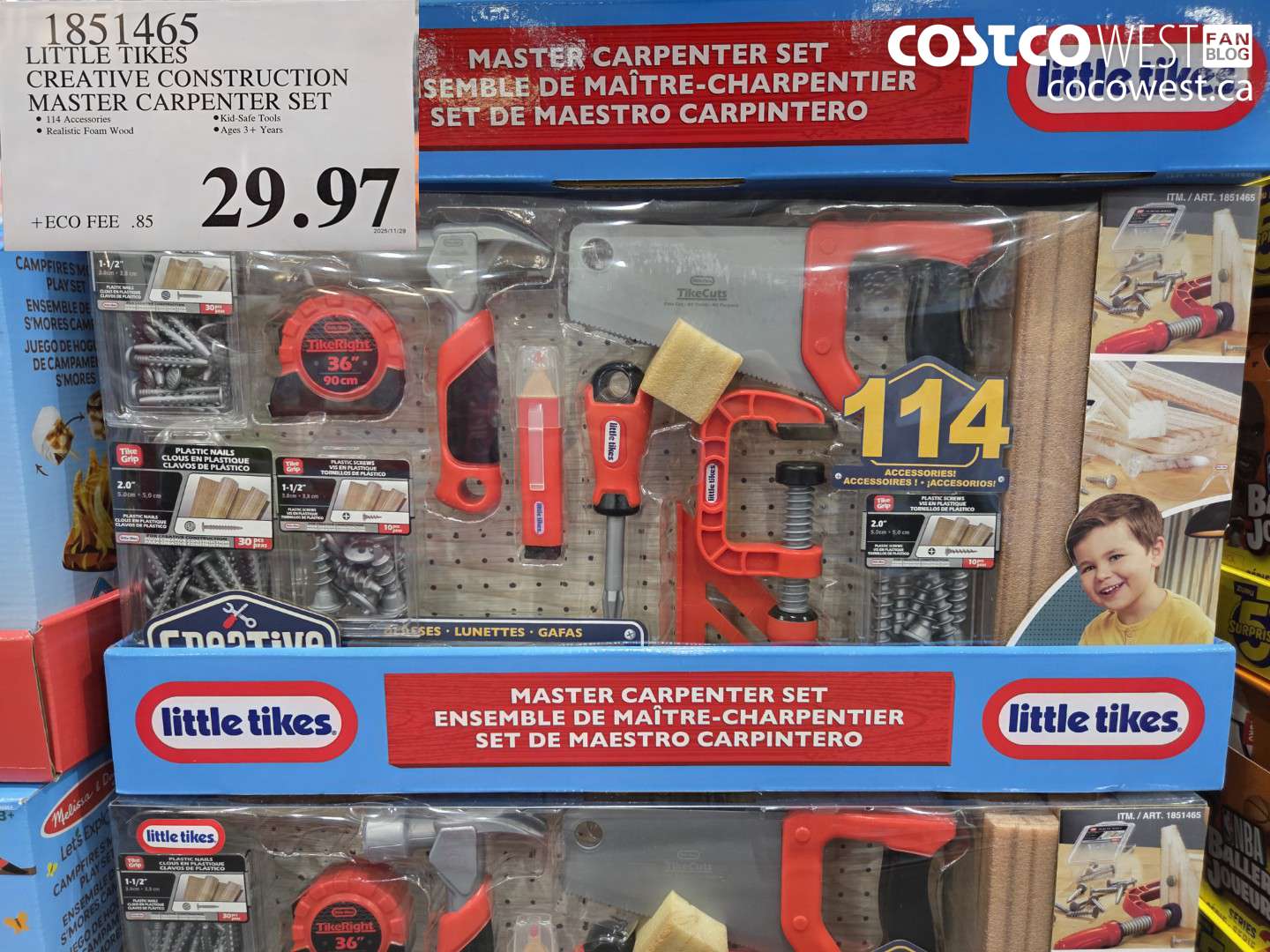 1851465 LITTLE TIKES CREATIVE CONSTRUCTION MASTER CARPENTER SET $29.97