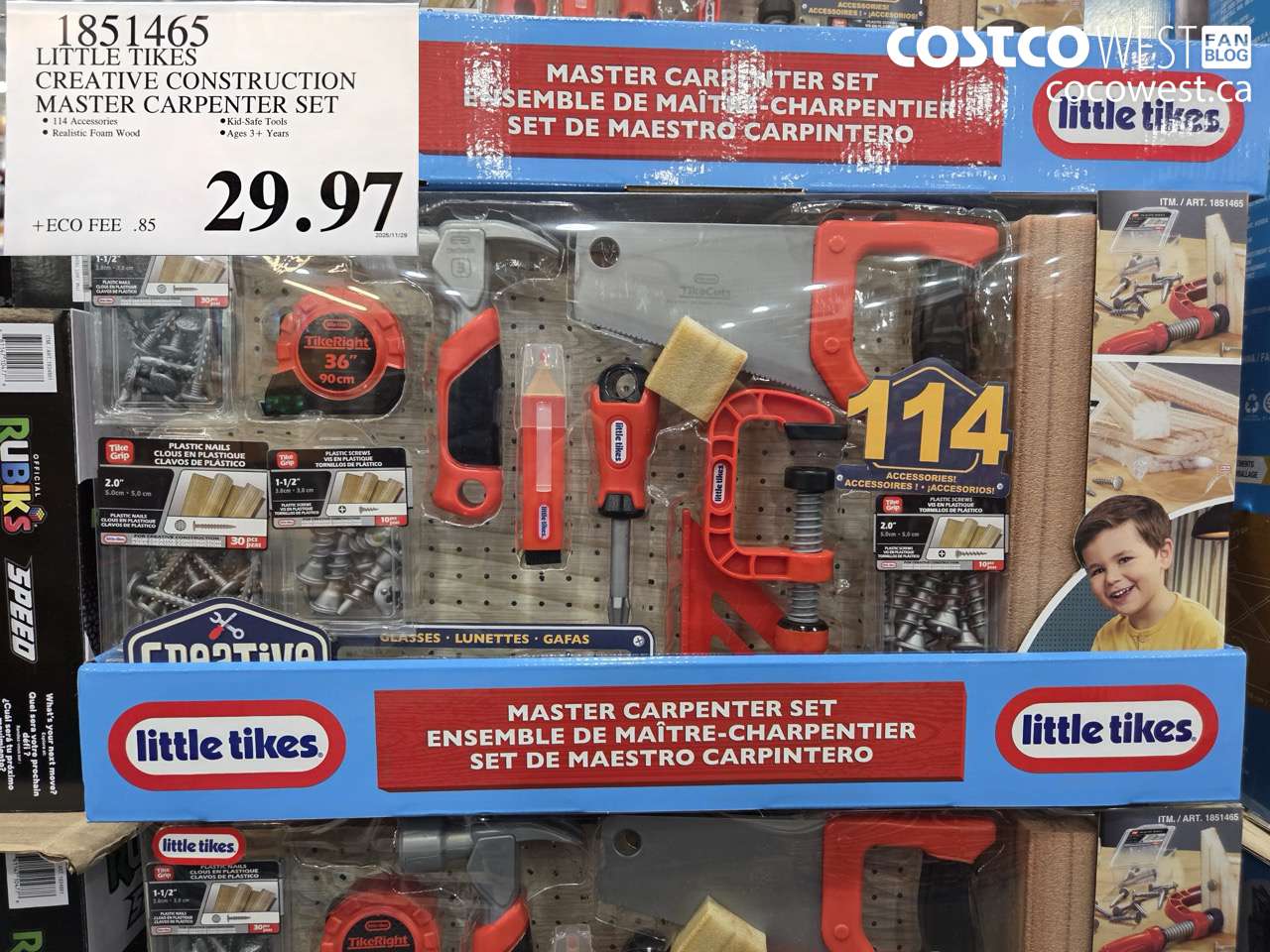 1851465 LITTLE TIKES CREATIVE CONSTRUCTION MASTER CARPENTER SET $29.97